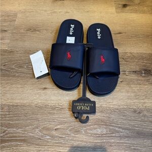 Polo by Ralph Lauren Men's Dark Blue Slide Sandals